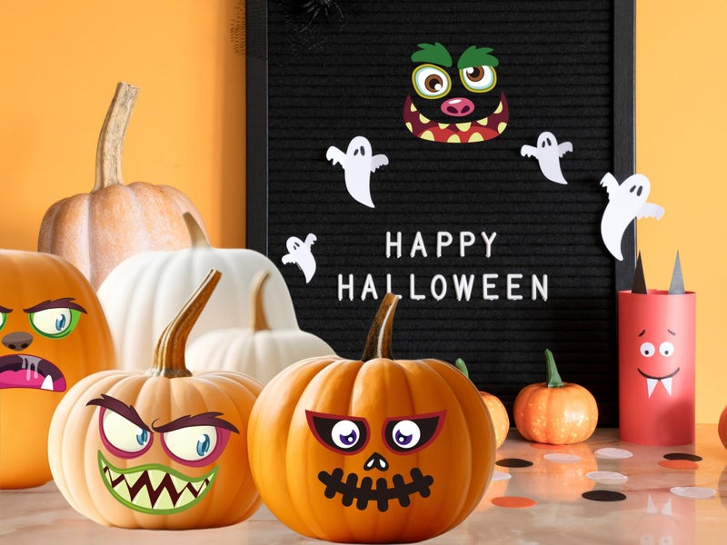 UDTAATO 72 Pack Halloween Pumpkin Decorating Stickers  Pumpkin Face Stickers in 36 Different Designs for Halloween Kids  Pumpkin Decorating Craft Kit for Kids Halloween Party Favors Supplies 36 Sheets (4 x6 ) - Image 5